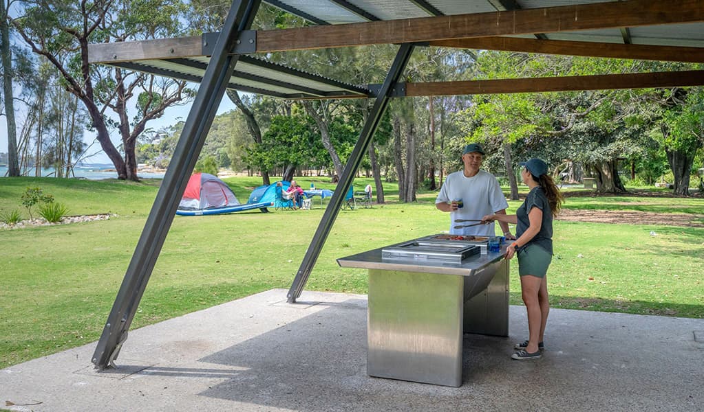 Camping area and trees at Bonnie Vale
