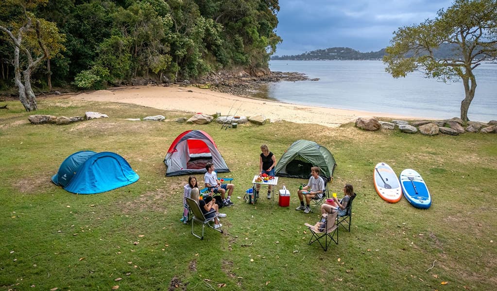 Waterfront campsites at The Basin Campground