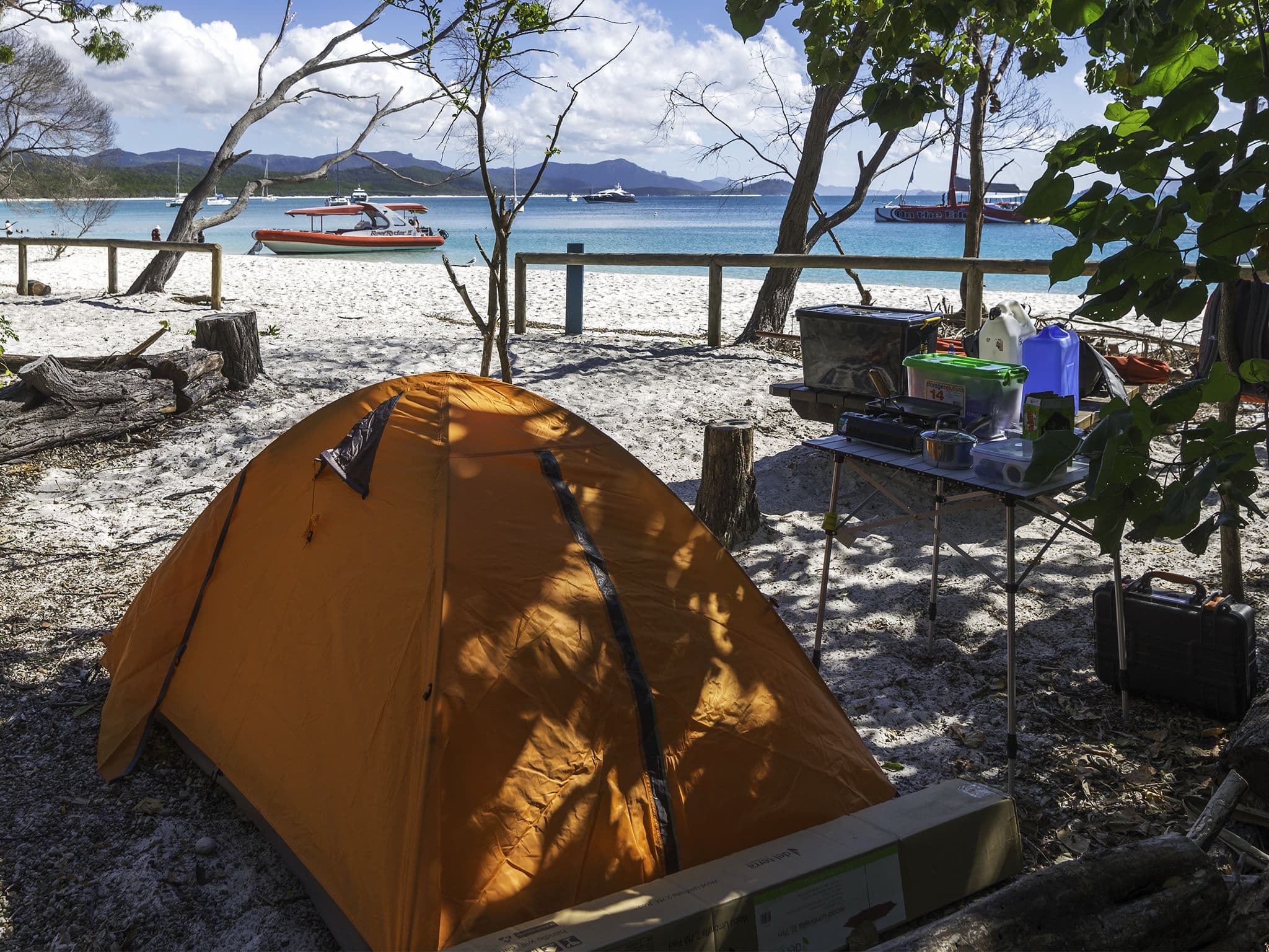 Campsite behind Whitehaven Beach