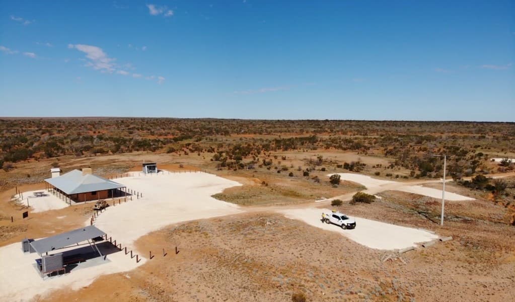 An aerial view of Teilta campground and picnic area. Photo © DPE
