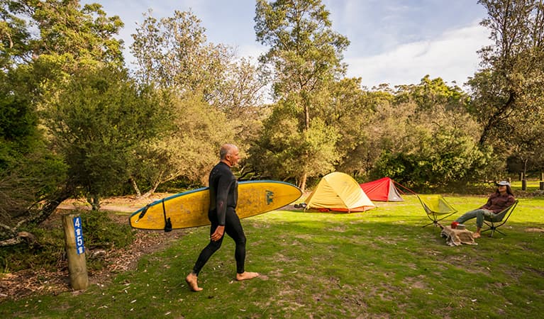 Campers at Saltwater Creek campground, Beowa National Park. Photo: John Spencer/OEH