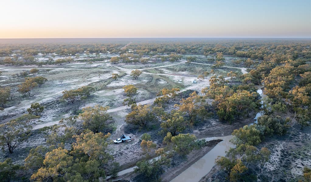 Aerial view of Brindingabba campground. Credit: Andrew Hull © DCCEEW