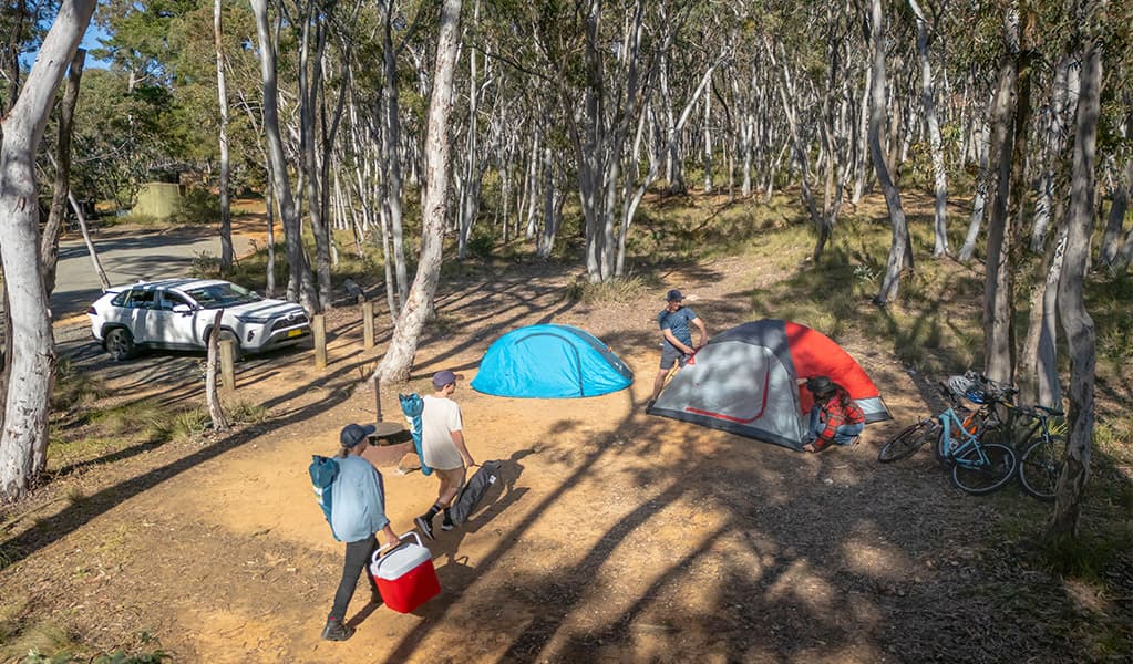 A group of campers at Glendora campground. Credit: John Spencer/DCCEEW © DCCEEW