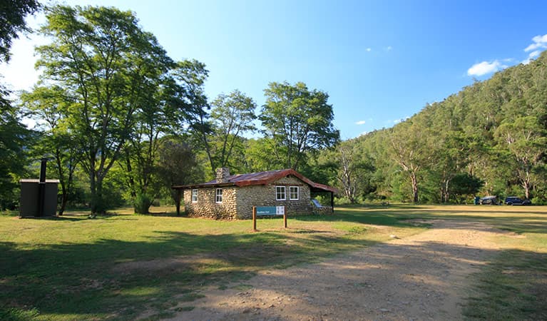 Keebles Hut at Behrs Flat campground, near Geehi, Kosciuszko National Park. Photo: Elinor Sheargold © DPIE