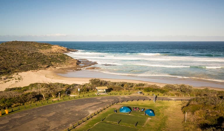 Aerial view of Frazer campground, Munmorah State Conservation Area. Photo: John Spencer/OEH