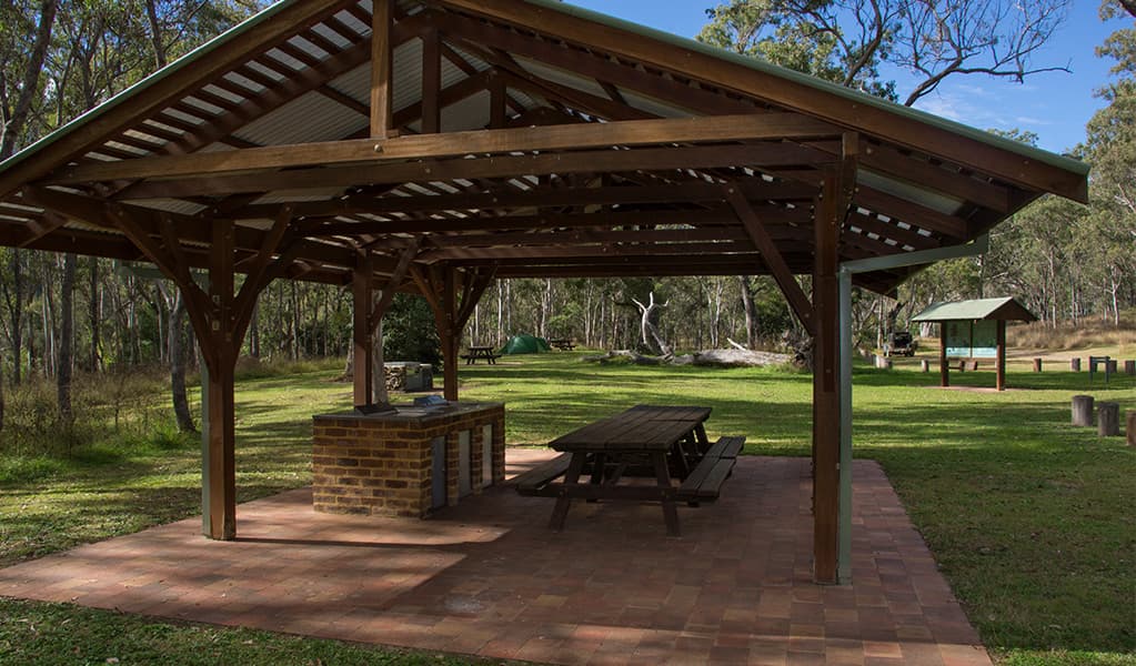 Picnic shelter with barbecues at Riverside campground and picnic area. Photo: Leah Pippos/DCCEEW © Leah Pippos