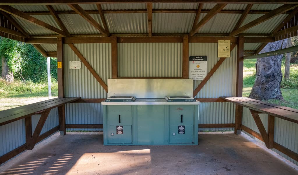 Barbecue facilities at Washpools campground. Credit: John Spencer © DPE