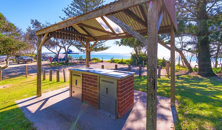 Barbecue facilities at Sandon River campground, Yuraygir National Park. Photo credit: Jessica Robertson © DPIE