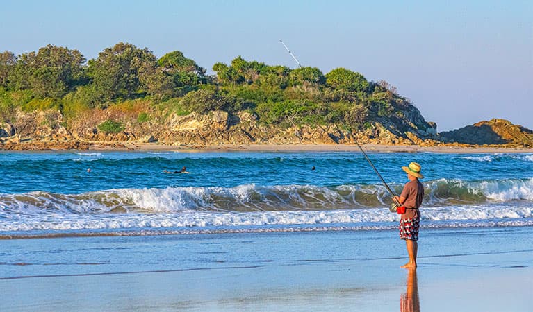 A popular fishing spot at Sandon River campground, Yuraygir National Park. Photo credit: Jessica Robertson © DPIE